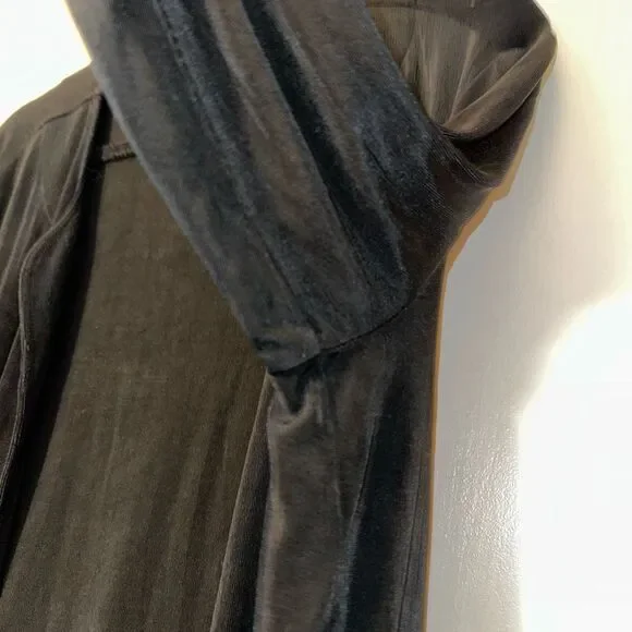 Chicos Travelers XL Open Front Slinky Long Sleeve Cardigan Solid Black Color EUC - Picture 5 of 11